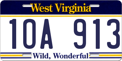 WV license plate 1OA913