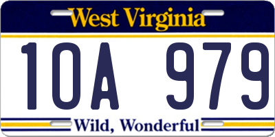 WV license plate 1OA979