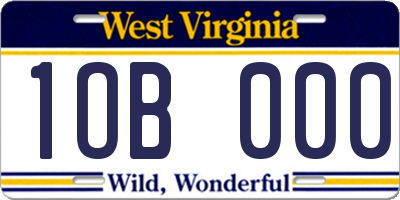 WV license plate 1OB000