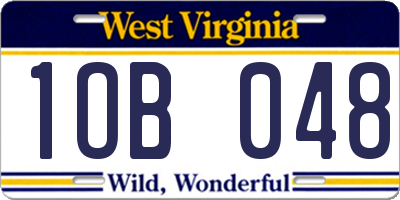 WV license plate 1OB048