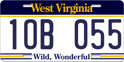WV license plate 1OB055