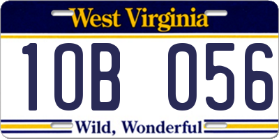 WV license plate 1OB056