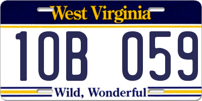 WV license plate 1OB059
