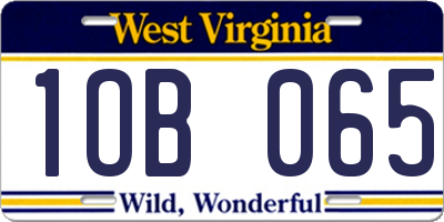 WV license plate 1OB065