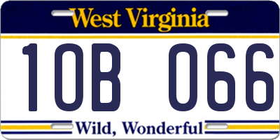 WV license plate 1OB066