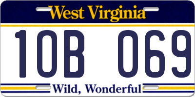 WV license plate 1OB069