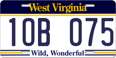WV license plate 1OB075