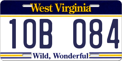 WV license plate 1OB084