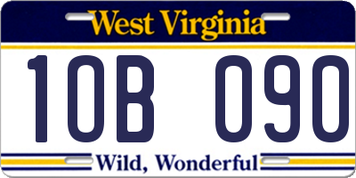 WV license plate 1OB090