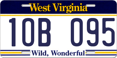 WV license plate 1OB095