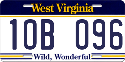 WV license plate 1OB096