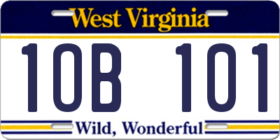 WV license plate 1OB101
