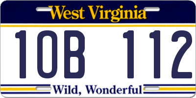 WV license plate 1OB112