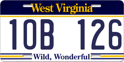 WV license plate 1OB126