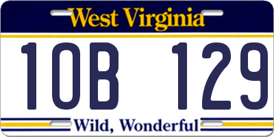 WV license plate 1OB129