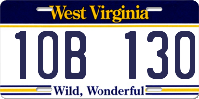 WV license plate 1OB130