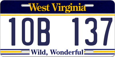 WV license plate 1OB137