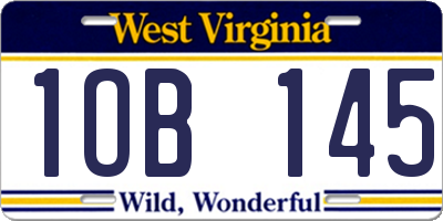 WV license plate 1OB145