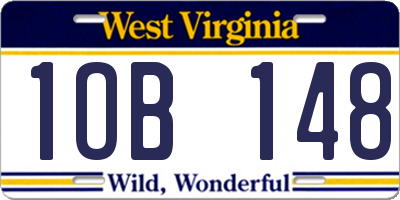 WV license plate 1OB148