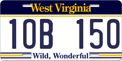 WV license plate 1OB150
