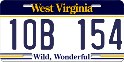 WV license plate 1OB154