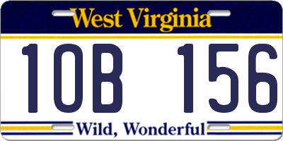 WV license plate 1OB156