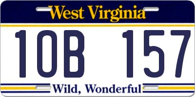 WV license plate 1OB157
