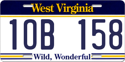 WV license plate 1OB158