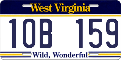 WV license plate 1OB159