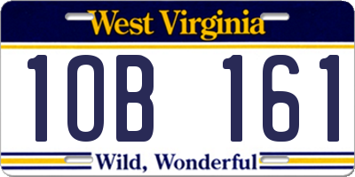WV license plate 1OB161