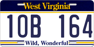 WV license plate 1OB164