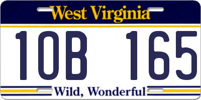 WV license plate 1OB165