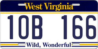 WV license plate 1OB166