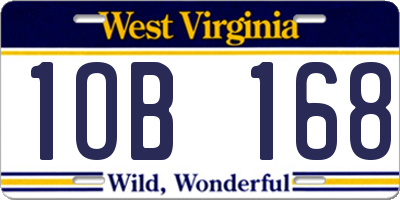 WV license plate 1OB168