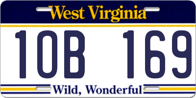 WV license plate 1OB169