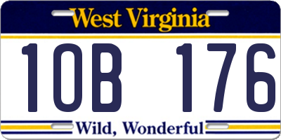 WV license plate 1OB176
