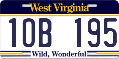 WV license plate 1OB195