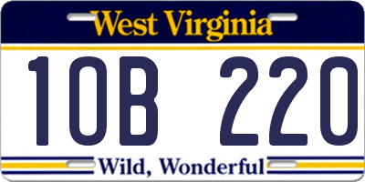 WV license plate 1OB220