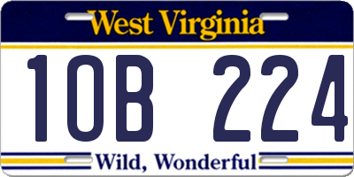 WV license plate 1OB224