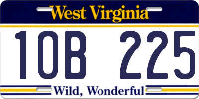 WV license plate 1OB225