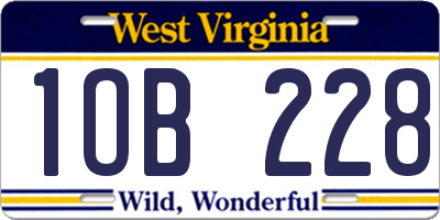 WV license plate 1OB228