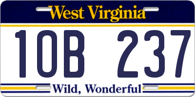 WV license plate 1OB237
