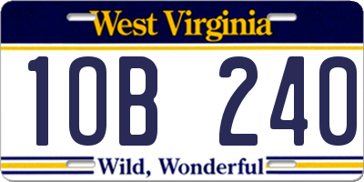 WV license plate 1OB240