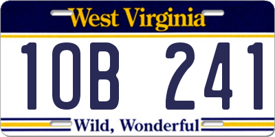 WV license plate 1OB241