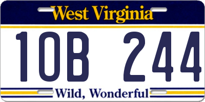 WV license plate 1OB244