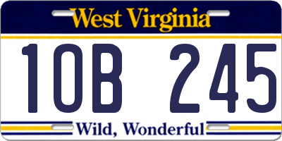 WV license plate 1OB245