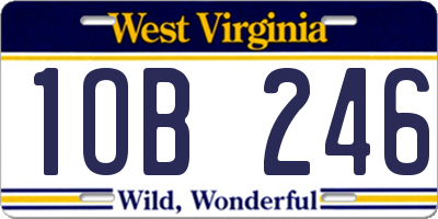 WV license plate 1OB246