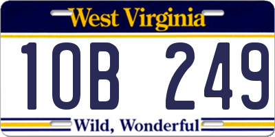 WV license plate 1OB249