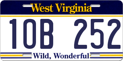 WV license plate 1OB252