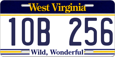 WV license plate 1OB256